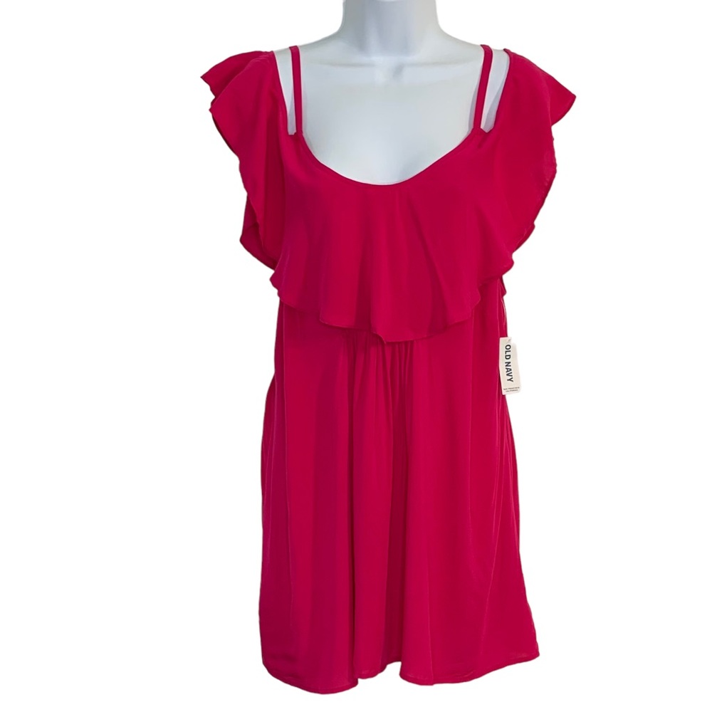 OLD NAVY Maternity Ruffle Cold Shoulder Top L